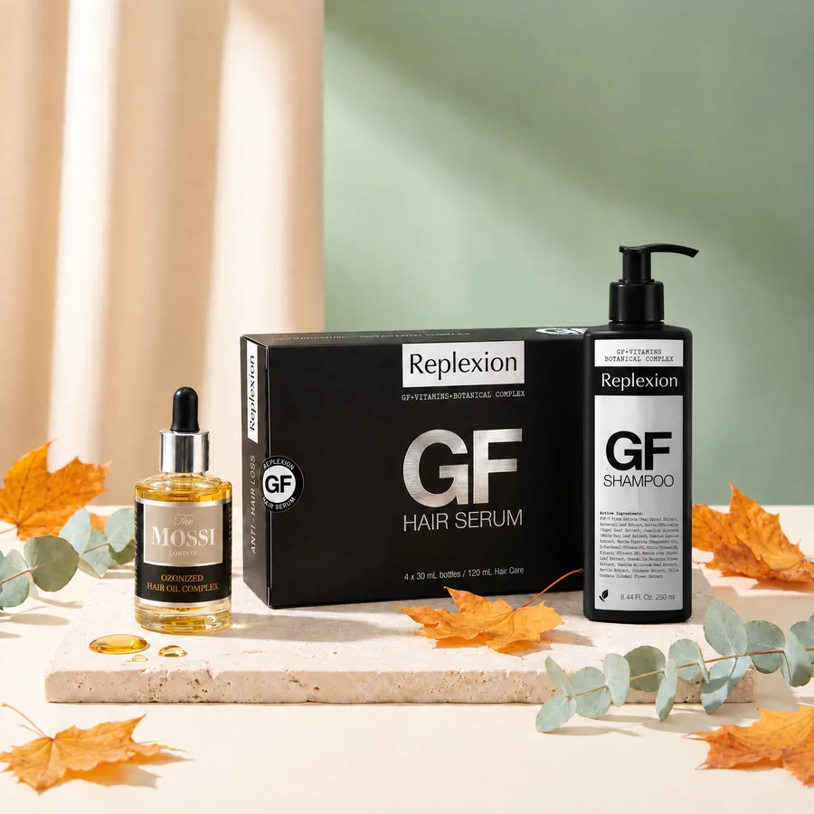 Pack Cure 4 Mois : coffret de sérum GrowthFactor, shampoing et huile ozonée The Mossi